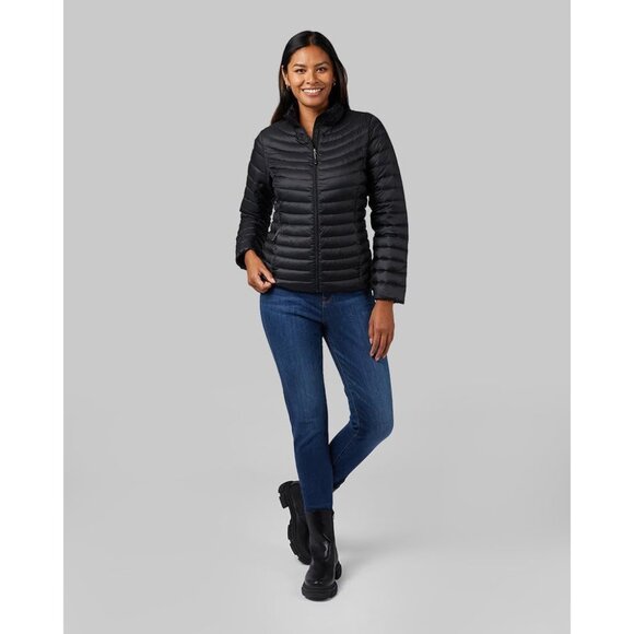 Women's Lightweight Nylon Packable Down Jacket Zip Pockets Water-Resistant Small - Picture 3 of 7